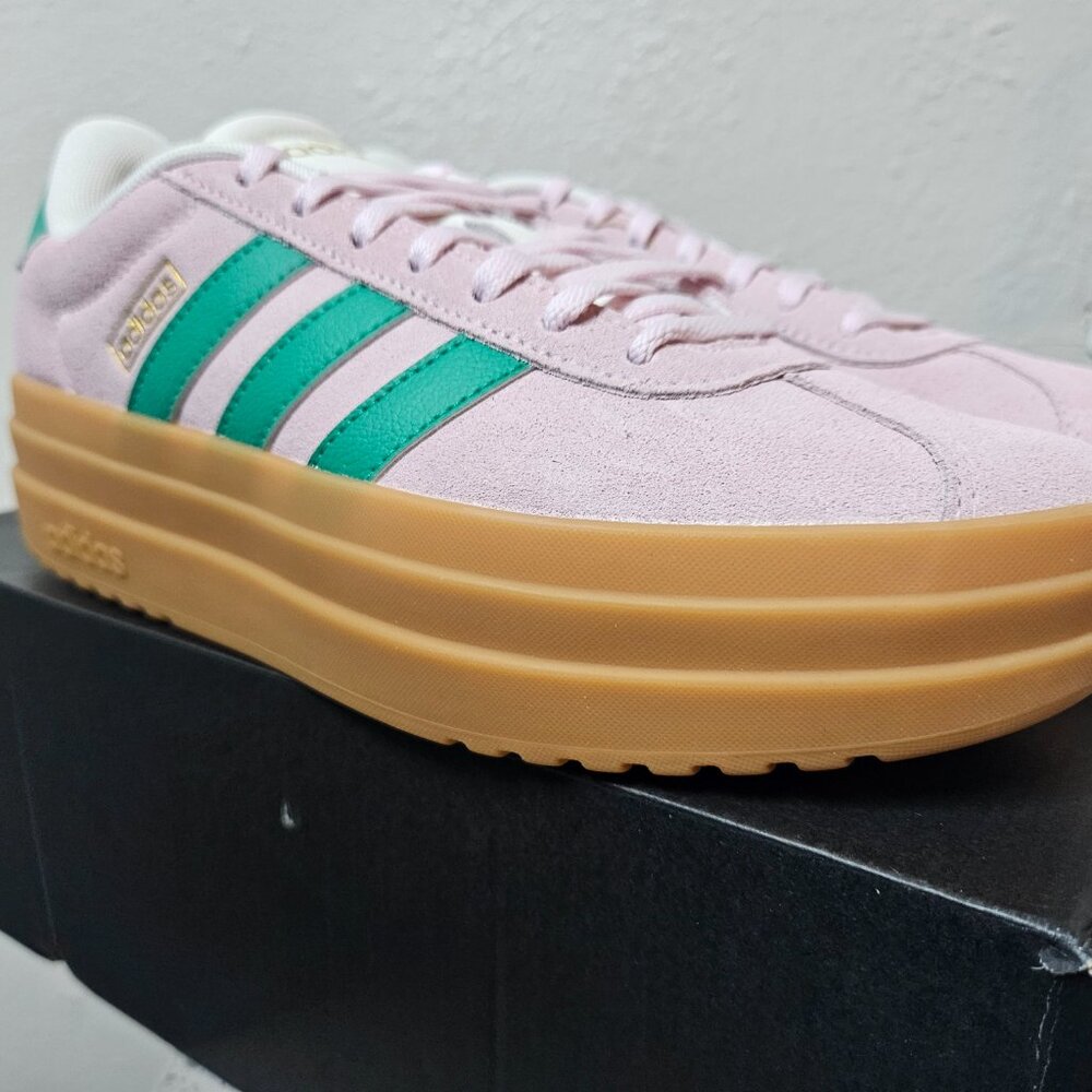 Adidas VL Court Bold Clear Pink Court Green Size 7 Womens Platform Sneaker NEW - Picture 9 of 16
